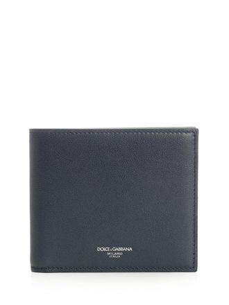 Dolce & Gabbana Calfskin Wallet Wallets Blu-Uomo