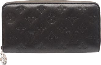 Louis Vuitton Monogram Silver Gray Leather Long Wallet (Bi-Fold) (Pre-Owned)