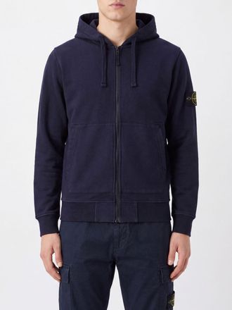 Stone Island Organic Cotton Zip-Up Hoodie with Compass Logo Patch