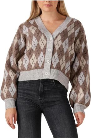 Co'Couture Row Check Cardigan - Dames - Vesten - Veelkleurig - M - Wol - Truien & Vesten