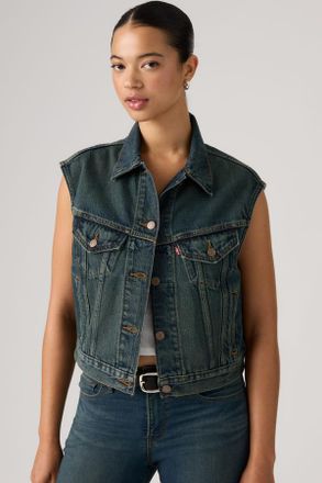 Levi's Shrunken 90s Trucker Vest - Hombre - XS - Green / Cash Out