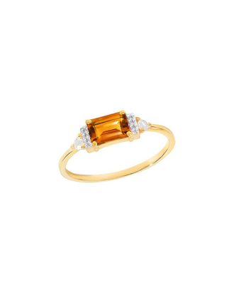 Tiramisu 14K Over Silver 0.63 Ct. Tw. Gemstone Solitaire Ring