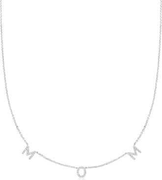 Ross-Simons Diamond Mom Station Necklace in Sterling Silver