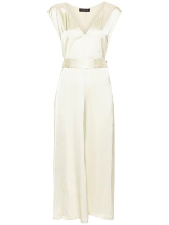 Fabiana Filippi belted satin midi dress - Green
