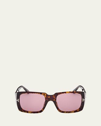 Tom Ford Tortoise Square Acetate Sunglasses