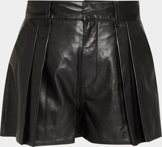 Frame Denim The Leather Structural Shorts