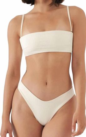 Montce Swim Lulu Bikini Bottom In Cream Rib