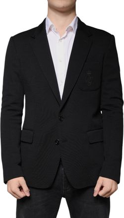 Dolce & Gabbana Mens Black Wool Single Breasted Formal Blazer Virgin Nylon Clothing