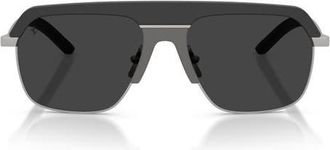 Ferrari 56mm Polarized Pillow Sunglasses in Black /Dark Grey Polar at Nordstrom