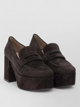 Gianvito Rossi jenna 75mm suede platform block heel loafers