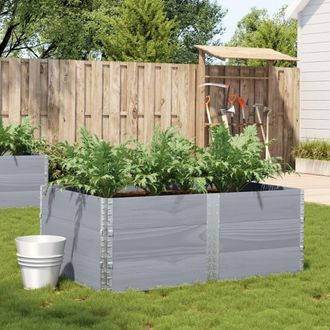 Berkfield Home Garden Planter Grey 150x100 cm Solid Wood Pine