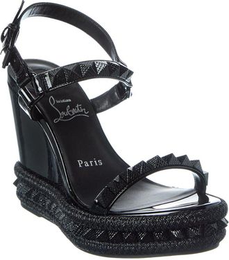 Christian Louboutin Pyraclou 110 Patent Wedge Sandal