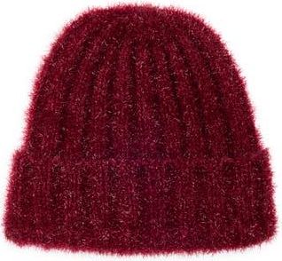 BCBGeneration Metallic Knit Beanie in Wine at Nordstrom Rack