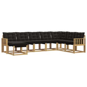 vidaXL Conjunto De Sof&aacute;s De Exterior Con Coj&iacute;n 8 Pcs Blanco Y Negro Vidaxl