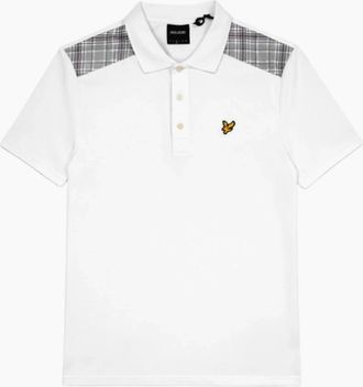 Lyle & Scott Mens Lyle & Scott Check Panelled Polo Shirt - White - Size: 38