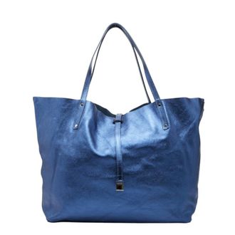 Tiffany & Co. Blue Leather Pouch Shoulder Bag Tote Bag (Pre-Owned)