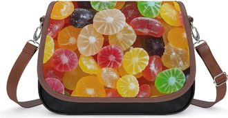 Generic Gummy Fruit Candy Small Womens Crossbody Bags Shoulder Handbag with Adjustable Strap for Travel