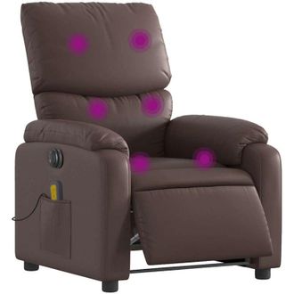 vidaXL Vidaxl - Sill&oacute;n De Masaje Reclinable El&eacute;ctrico Cuero Sint&eacute;tico Marr&oacute;n