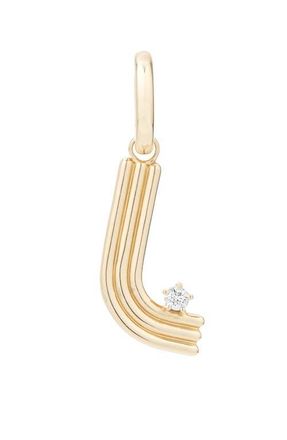 Adina Reyter Groovy Initial Diamond Pendant Charm in Yellow Gold - L at Nordstrom
