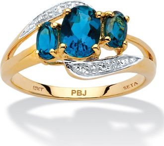Palm Beach Jewelry 1.67 TCW London Blue Topaz 18k Gold-Plated Ring