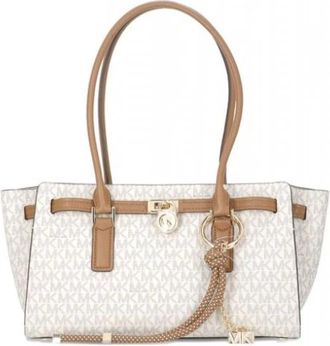 Michael Kors Hamilton Moderne Kleine Schoudertas - Dames - Schoudertassen - Beige - ONE Size - Leer - Tassen