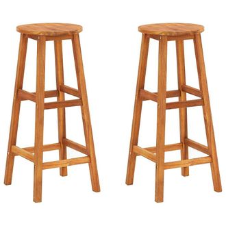 vidaXL Vidaxl - Taburetes De Cocina 2 Unidades Madera Maciza De Acacia