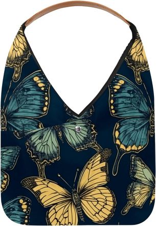 Generic Butterfly Reusable Lightweight Grocery Bags - Foldable Into Compact Pouch, Washable & Sturdy, Multipurpose for Shopping and Travel