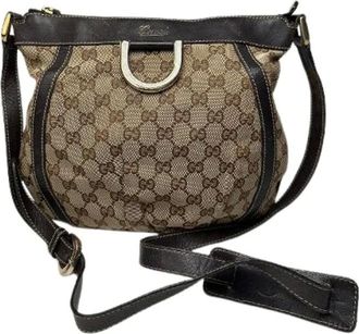 Gucci Pre-owned Cross Body Bags, female, Beige, Size: ONE SIZE Pre-owned D-Ring Vintage Shoulder Bag