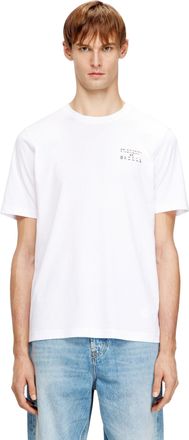 Diesel Regular cotton T-shirt with puff print - T-Shirts - Man - White