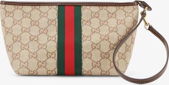 Gucci Pochette in tessuto GG con dettaglio Nastro Web frontale - GUCCI - gender_Woman