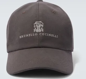 Brunello Cucinelli Gorra de lona de algod&oacute;n con logo