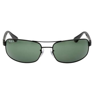 Ray-Ban Polarized Green Rectangular Mens Sunglasses RB3445 002/58 61