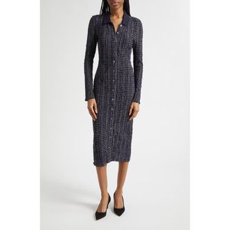 Veronica Beard Barrett Check Shirtdress in Navy White Multi at Nordstrom, Size X-Small