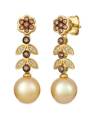 Le Vian Nude Pearls 14K 0.49 Ct. Tw. Diamond 8-9 Pearl Earrings