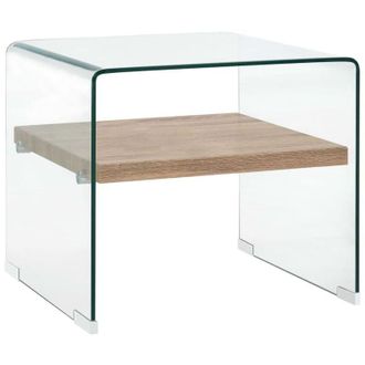 vidaXL Coffee Table Clear 50x50x45 cm Tempered Glass Vidaxl