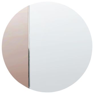 Beliani Beliani - Espejo De Pared Moderno Forma Redonda Con Ganchos Rosa Dorado Charron