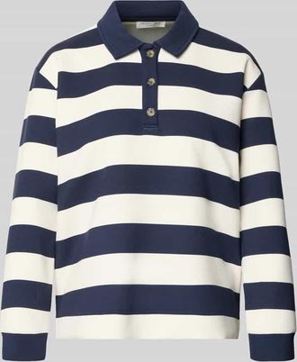 Christian Berg Sweatshirt mit Polokragen und Knopfleiste in Dunkelblau, Gr&ouml;&szlig;e XXL