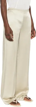 Forte_Forte Broeken, Dames, Beige, L, Wide Broeken