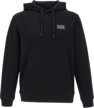 Emporio Armani Sudadera de algod&oacute;n con detalles acanalados - Sweatshirts & Hoodies - Hombre - Negro - 2XL