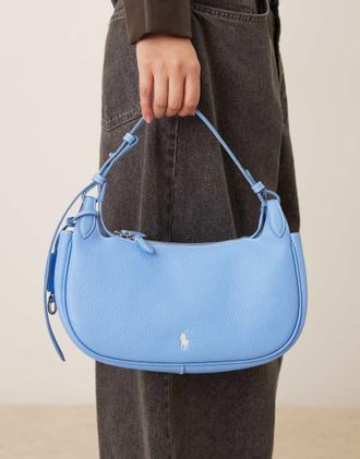 Polo Ralph Lauren Borsa da spalla in pelle azzurra-Blu