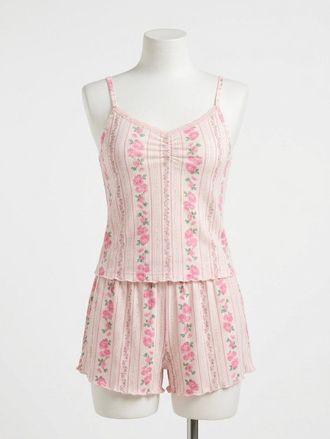 Z Supply Amour Boudoir Floral Shorts In Vanilla Ice