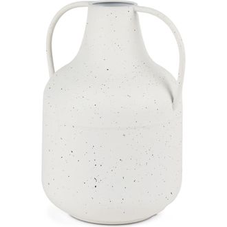 Mercana Treva Tall White w/ Black Speckles Metal Vase at Nordstrom, Size Large