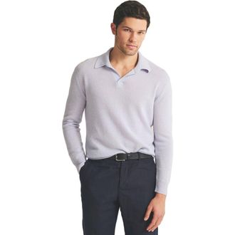 Naadam Lightweight Cashmere Relaxed Polo in Ice Blue at Nordstrom, Size Xx-Large