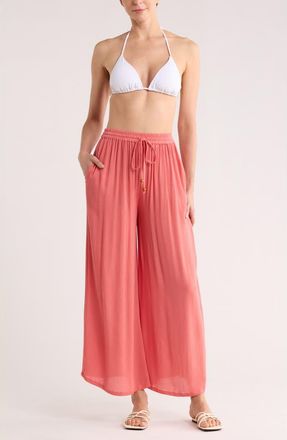 Nordstrom Rack Easy Gauze Cover-Up Pants in Coral Faded at Nordstrom Rack, Size X-Large