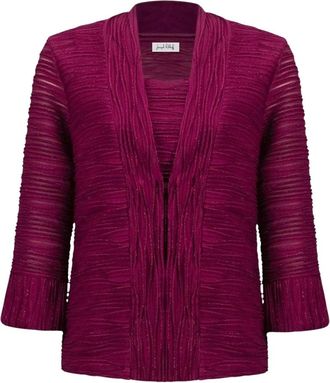 Joseph Ribkoff Sparkle Cascade 2-delige Jas met Cami - Dames - Vesten - Rood - 3XL - Leer - Truien & Vesten