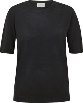 P.A.R.O.S.H. Linfa 25 Trui met Korte Mouwen - Dames - Ronde hals truien - Zwart - XS - Wol - Truien & Vesten