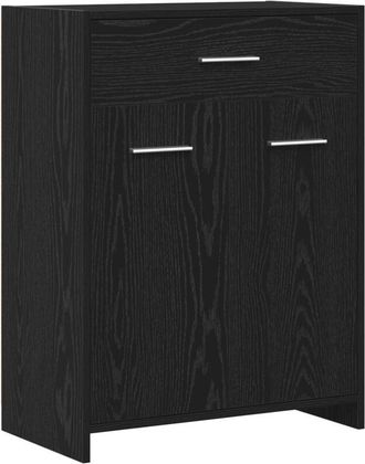 vidaXL Armario de baño Negro Roble 60x33x80 cm Madera Vidaxl