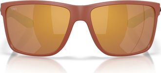 Costa Broadbill II XL 62mm Polarized Oversize Rectangular Sunglasses in Matte Terra Cotta /Gold at Nordstrom
