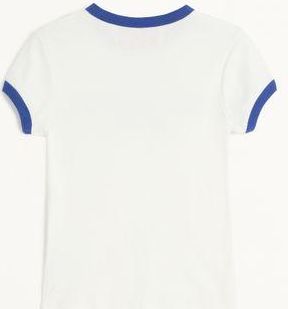 Valentino T-Shirt In Cotton Jersey Donna AVORIO/BLU ELETTRICO XL