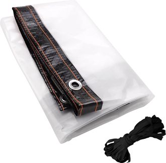 OEM Lona Transparente De 1,5 X 2,5 M Con Ojales - Lona De Polietileno Transparente E Impermeable - Resistente A La Intemperie - Para Patios, Balcones, Cen
